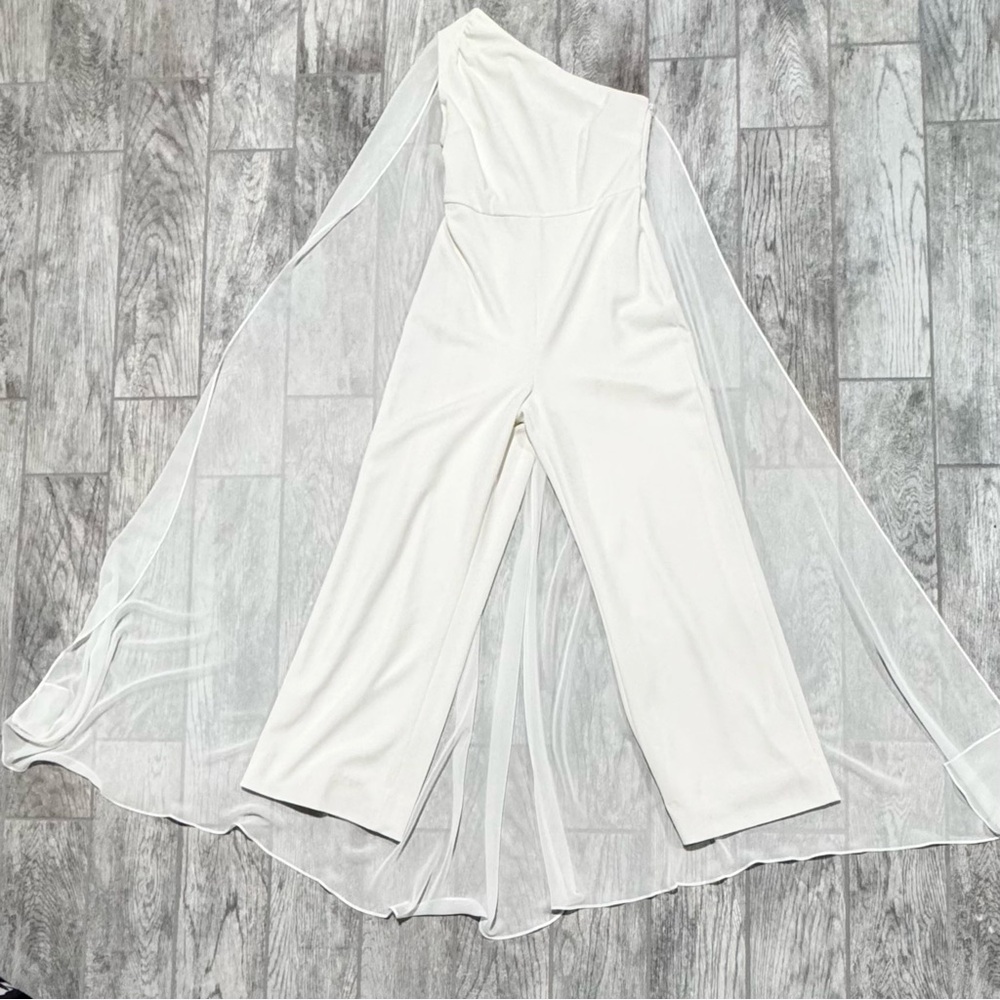 Calvin Klein One-Shoulder White Jumpsuit - Picture 3 of 6